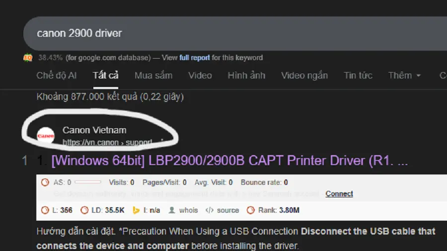 Tìm tải driver máy in Canon 2900 chính hãng